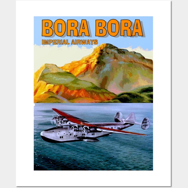 BORA BORA Vintage Imperial Airways Travel and Tourism Advertising Print Wall Art by posterbobs